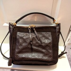 Louis Vuitton Audacieuse PM in Dk Brown Chocolat Suede & Empreinte Leather